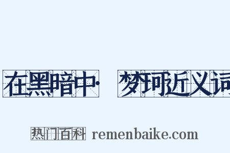 在黑暗中·梦珂近义词是什么意思的图片